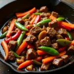 Easy beef recipes shown in a delicious stir-fry